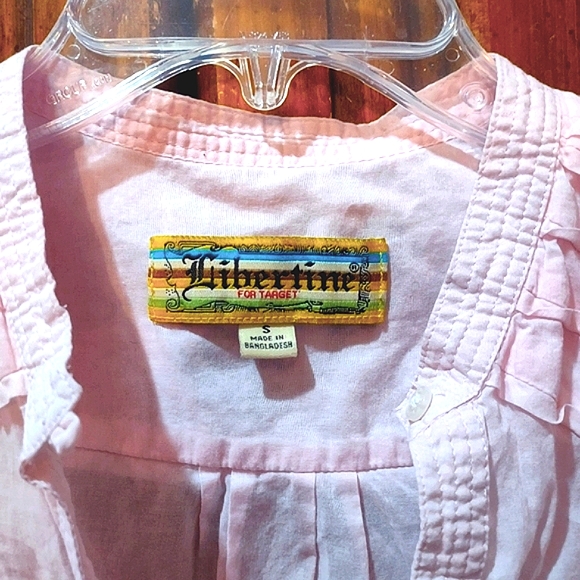 Vintage 2007 Libertine Cotton Blouse, Pleated Rose Logo, Exquisite Details! - Picture 3 of 11